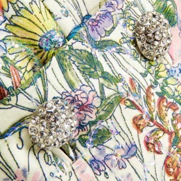 Tory Burch Ronda embellished  silk and cotton-blend midi dress Size 2 NEW - Picture 11 of 13